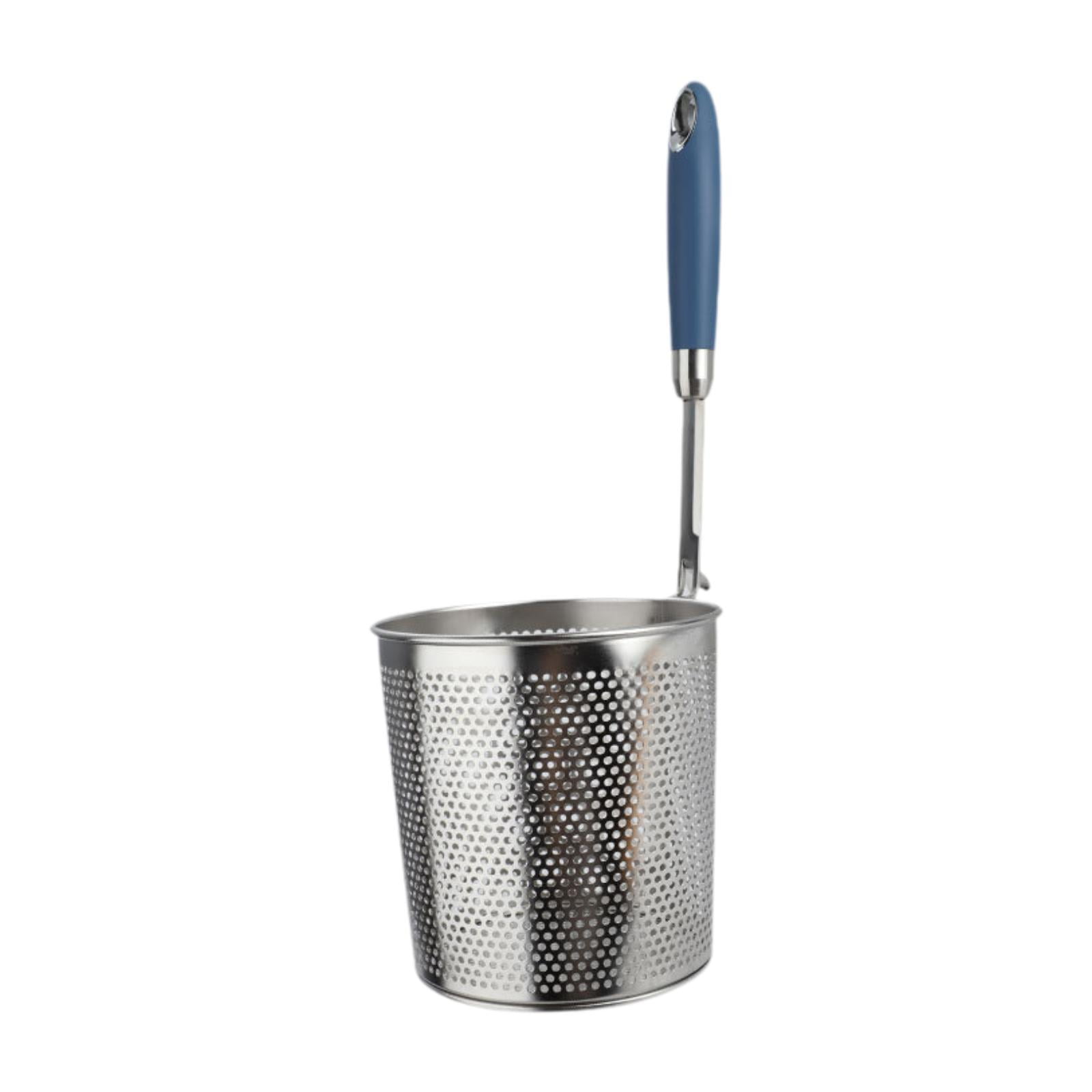 Magideal - Fiesta De Canasta De Fideos Con Mango De Cocina Acero Inoxidable Cesta De Papas Fritas De Malla Fina De Malla Para El Restaurante De Anillos De