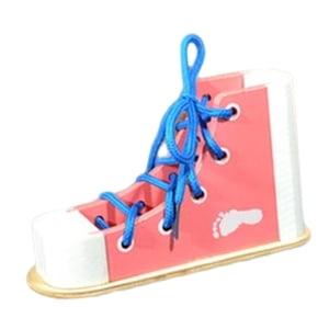 Magideal - Juguete De Zapatos Con Cordones De Madera, Cordones De Zapatos Para Niños, Práctica De Atar Cordones De Zapatos Para Niños, Juguetes De Rosado