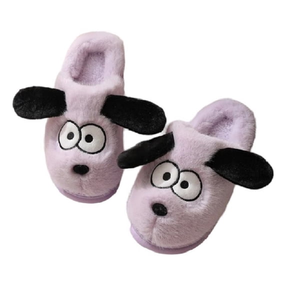Pantuflas De Felpa Diseño De Perros, Anime, Kawaii Color Lila Talla 36-37