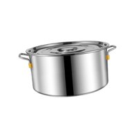 Magideal - Olla De Sopa De Acero Inoxidable Olla De Fondo Compuesto Adecuada Para Todas Las Estufas Olla De Cocina Multipropósito Fácil De Limpiar Para Hotel Com 3.5L