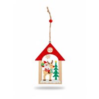 Wakeshome - Adorno De Navidad Madera Decoracion De Pascua Para Arbolito 10Cm