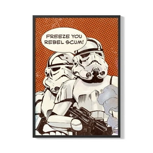 Creango - Cuadro Poster Enmarcado Star Wars Stomper Decorativo