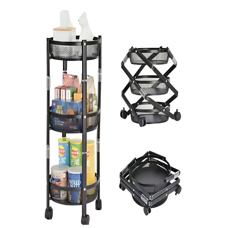 Genérico - Carrito Plegable De Metal Cocina De 3 Niveles