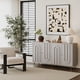 thumbnail image 2 of Modern Gray Lacquered 4 Door Wooden Cabinet Sideboard Buffet Server Cabinet Storage Cabinet, for Living Room, Entryway, Hallway, Office, Kitchen and Dining Room, 2 of 3