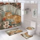 thumbnail image 1 of Juego De Baño Set De 4 Piezas Cortina + Tapa Wc + 2 Alfombra Diseño Estampado Con Antideslizantes, 1 of 3