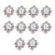 thumbnail image 1 of 10 Uds. Botón Ovalado De Diamantes De Imitación De Cristal Acrílico Con Parte Posterior Plana Para Manualidades DIY Plateado AB, 1 of 3