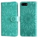 thumbnail image 1 of Funda tipo cartera FOXDOCK para iPhone SE 2020 , diseño girasol en relieve, cuero PU, cierre magnético, soporte y tarjetero, 1 of 5