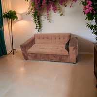 Muebles New - Sofa Dos Cuerpos Chocolate Felpa