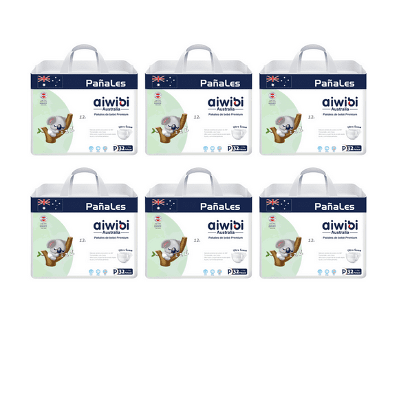 Pack 6 Pañales Aiwibi Premium Talla P