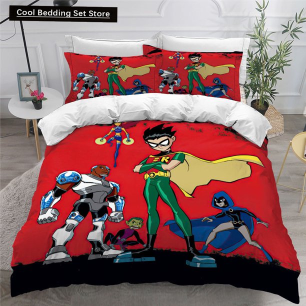 Teen Titans Go Bedding Set Single Twin Full Queen King Size Anime Bed Set Aldult Kid Bedroom Duvetcover Sets 3D Print 014