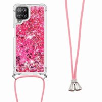 Funda Foxdock Para Samsung Galaxy A22 4G Con Cuerda Ajustable, Brillo Líquido, Protección Antigolpes Y Lente – Ideal Para Regalo