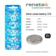 thumbnail image 2 of Batería Renata 370 SR920W, 1,55 V, óxido de plata para reloj x2, 2 of 7