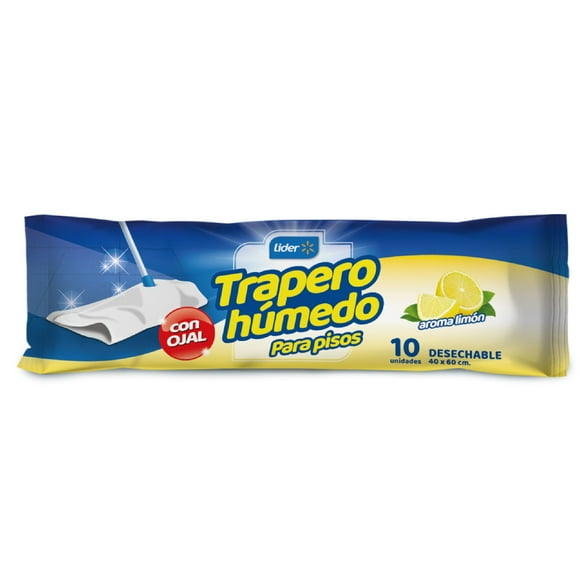 Trapero Húmedo para Pisos Aroma Limón Bolsa, 10 Un