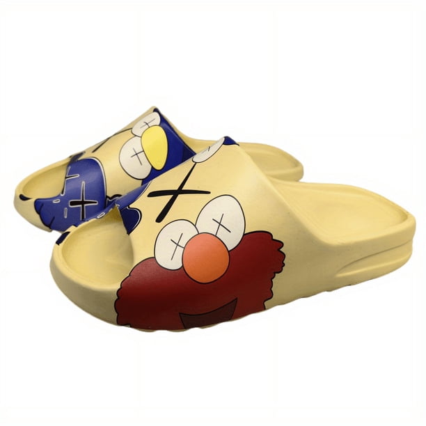 Men's Anime Print Non-Slip Platform Slides, Comfortable Soft Sole Cloud Slides For Indoor Outdoor Bathroom Beach, Summer