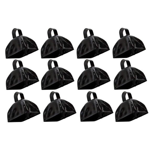 Cowbells Rhode Island Novelty, metal negro, 3 pulgadas, paquete de 12