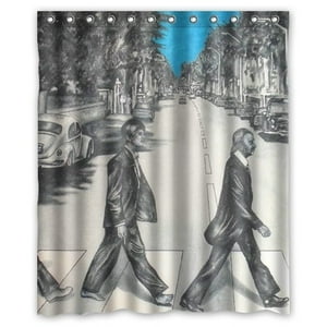 Pinghai - Cortina De Ducha De The Beatles Abbey Road, Juego De Cortinas De Baño Con Ganchos, Tamaño 60 X 72 Pulgadas