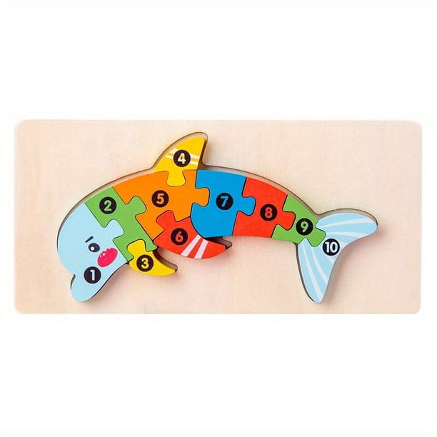 Wooden Early Education Cognition Children's Educational Toys Building Blocks Wooden Animal Traffic Shape Matching 3d Three-dimensional Puzzle
