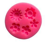 Genérico - Molde Silicona Flores A 5 Figuras Blanco