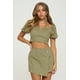 thumbnail image 1 of Conjunto de Top y Falda Pantalón con Mangas Abullonadas y Escote en V, 1 of 5