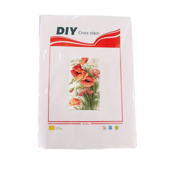 1pc Embroidery Kit Cross Stitch Kits For Adults, Corn Poppy Patterns Stamped Kits 3 Strand Cotton Kit Sewing Accessories