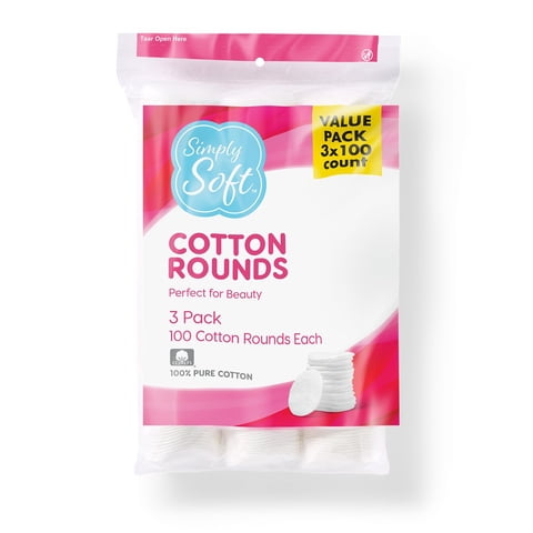 Cotton Rounds Medline Simply Soft, 300 Unidades, 100% Algodón