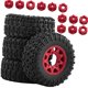 thumbnail image 5 of 4 Piezas 1/10 RC Car Ruedas Y Neumáticos Goma Accesorio Resistente Para Slash W285 Rojo, 5 of 5