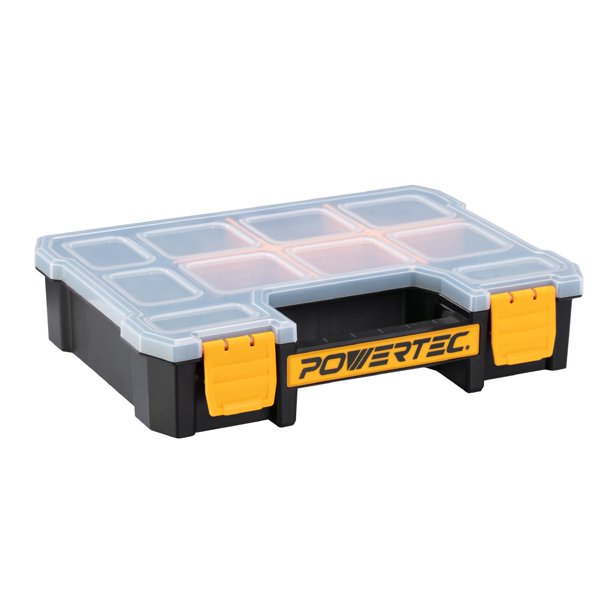 Organizador de piezas pequeñas y caja de herramientas POWERTEC 72117 con 10 compartimentos