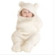 thumbnail image 2 of Saco de dormir de polar cálido para bebé con pies, manta envolvente para recién nacidos, con orejas, capucha, para cochecito, cuna, saco de dormir, accesorio de fotografía para 0 a 6 meses, 2 of 5