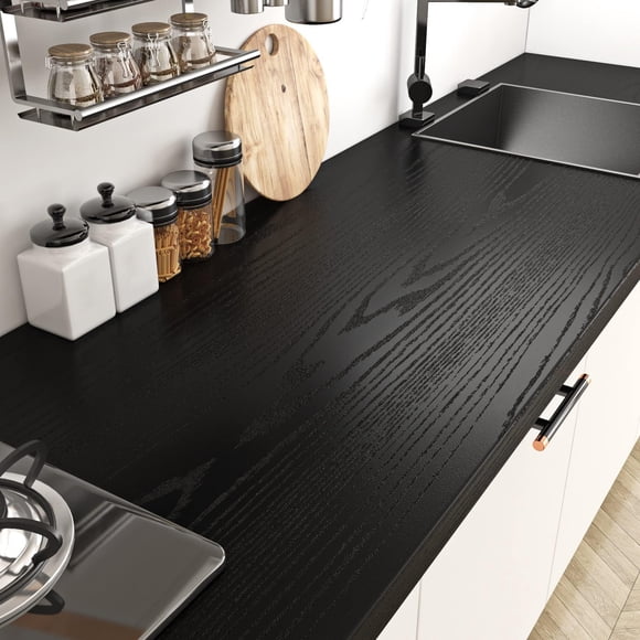Papel Adhesivo Vinílico Negro Efecto Madera