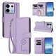 thumbnail image 2 of Funda Cartera Trébol para Xiaomi Poco X6 con Ranuras Tarjetas y Carga Inalámbrica Morado claro, 2 of 6