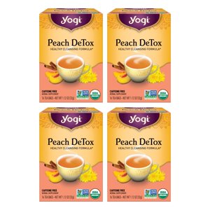 Tea Yogi Peach Detox 16 Bolsitas De Té Por Paquete (4 Paquetes) Orgánico