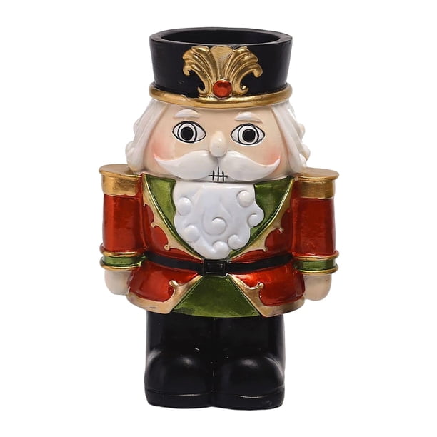 Figuras de Cascanueces de Navidad, Candelero, Figurita Tradicional, Adorno de Cascanueces para El Hogar, Armario, Sala de Estar, Decoración de Escrito Rojo