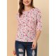 thumbnail image 5 of INSPIRE CHIC Camiseta Básica de Mujer con Mangas al Codo Cuello Redondo Ajustada Regreso a Clases Casual Estampada Camiseta Blanca-Floral M, 5 of 7