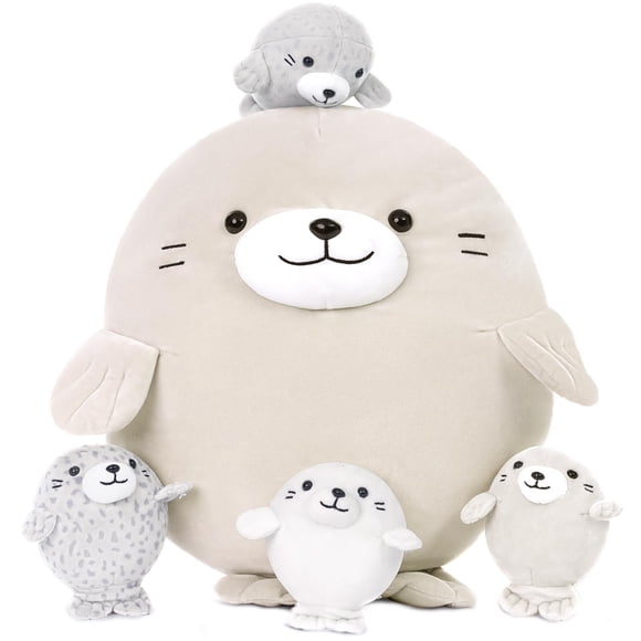 Peluche MaoGolan Foca con 4 Bebés 50 cm
