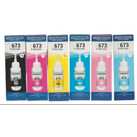 Pacific Color - Tinta Alternativa Pack T673 L1800 L805 L850 L810 L800 Negro Cyan Magenta Yello