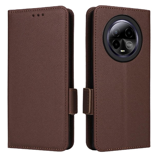 Funda Cartera para BLU Bold K50 Tapa Flip con Ranuras y Soporte Marrón
