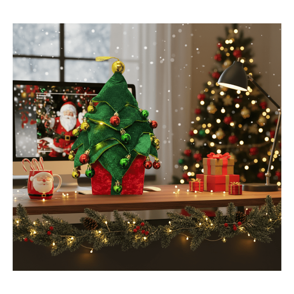 Genérico - Mini Árbol De Navidad Pino Pequeño Con Base De Madera Navidad 2025