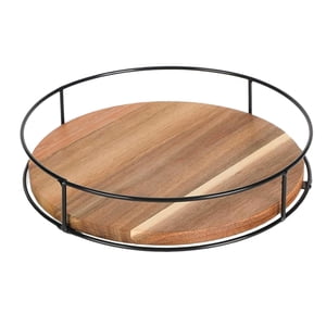 Bothyi - Bandeja Giratoria De Madera, Estante Decorativo Para Especias Para Gabinete De Refrigerador De Cocina, 11 Pulgadas