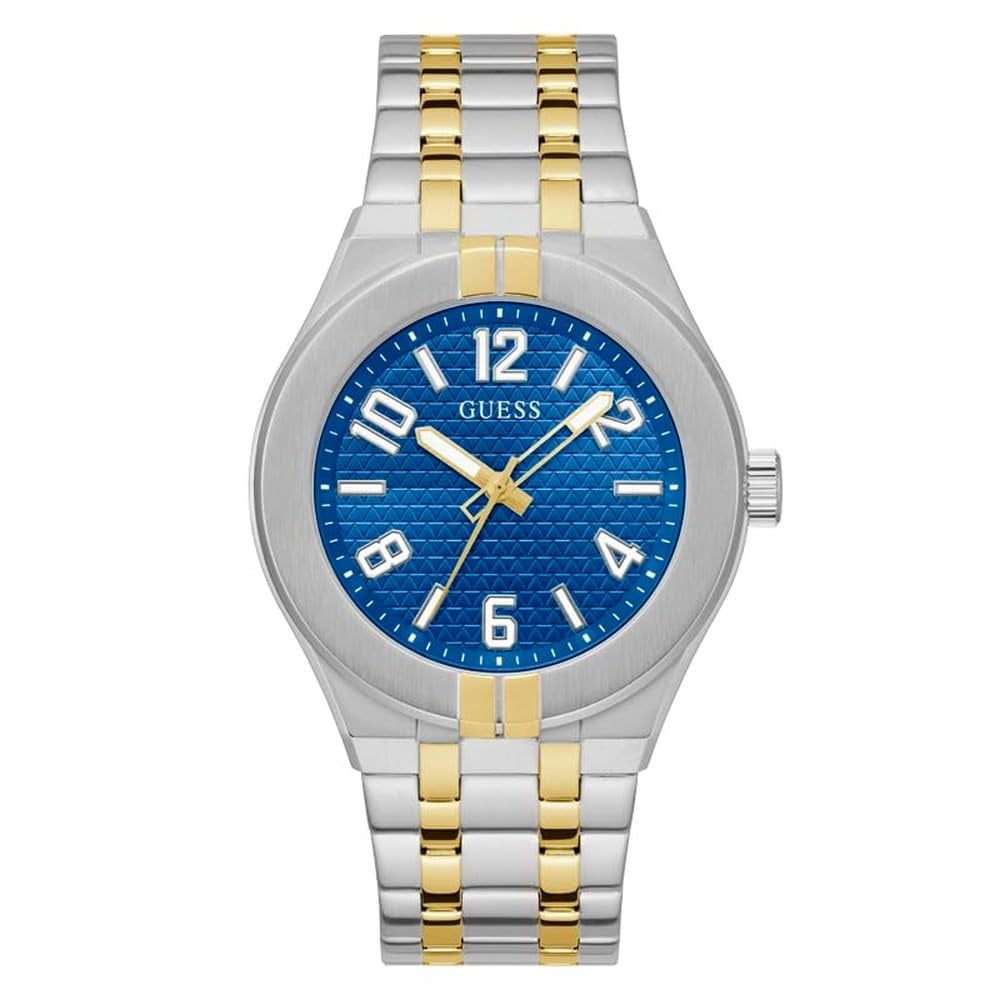 Reloj Guess Para Hombre, Correa Bicolor, 44 Mm, Esfera Azul