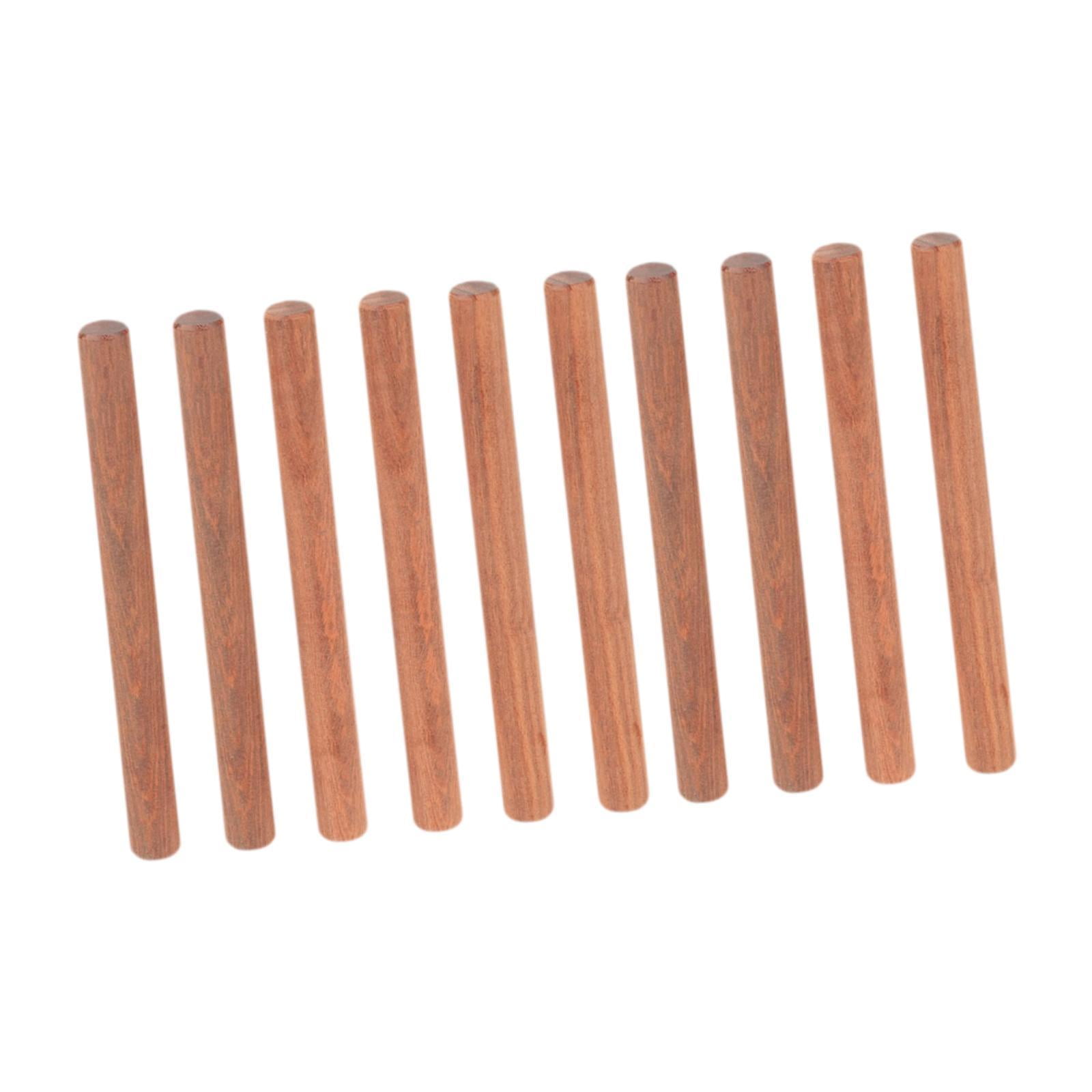 Magideal - 10 Piezas Varillas Redondas De Madera Varillas Para Manualidades Barras De Madera Maciza Resistente Multifuncional Adecuadas Para Carpintería Artes Diy Decoración Del Hogar 1x10 Cm