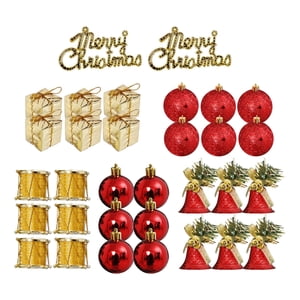 Bothyi - 32 Adornos Colgantes Para Árbol De Navidad, Decoración Navideña Para Aniversario, Patio, Vacaciones, Dorado Y Rojo