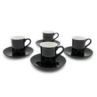 Disparo - Set 4 Tazas Y Platos 90Ml Wayu Expresso 8 Piezas Cafe Expresso