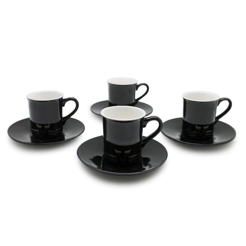 Disparo - Set 4 Tazas Y Platos 90ml Wayu Expresso 8 Piezas Cafe Expresso