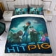 thumbnail image 4 of Hitpig Conjunto de sábanas temático, trío de piezas, cómodo y amigable con la piel, diseño único, regalo de decoración para el hogar para familiares, amigos y fans, 90 cm * 190 cm, 4 of 6