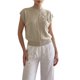 thumbnail image 2 of INSPIRE CHIC Chaleco de Suéter para Mujer Cuello Redondo Acanalado Manga Corta con Relieve 3D Floral Elegante Jersey de Punto Sin Mangas Talla Extra Grande Blanco, 2 of 6