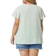 thumbnail image 3 of GRACIA Y GRANDEZA Blusa de Chifón Floral con Cuello de Ojal y Mangas Cortas Acampanadas para Mujer Talla Grande 5X Verde Claro, 3 of 7