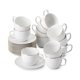thumbnail image 1 of Juego de tazas Brew To A Tea 240 ml, 12 piezas, blanco/dorado, 1 of 8