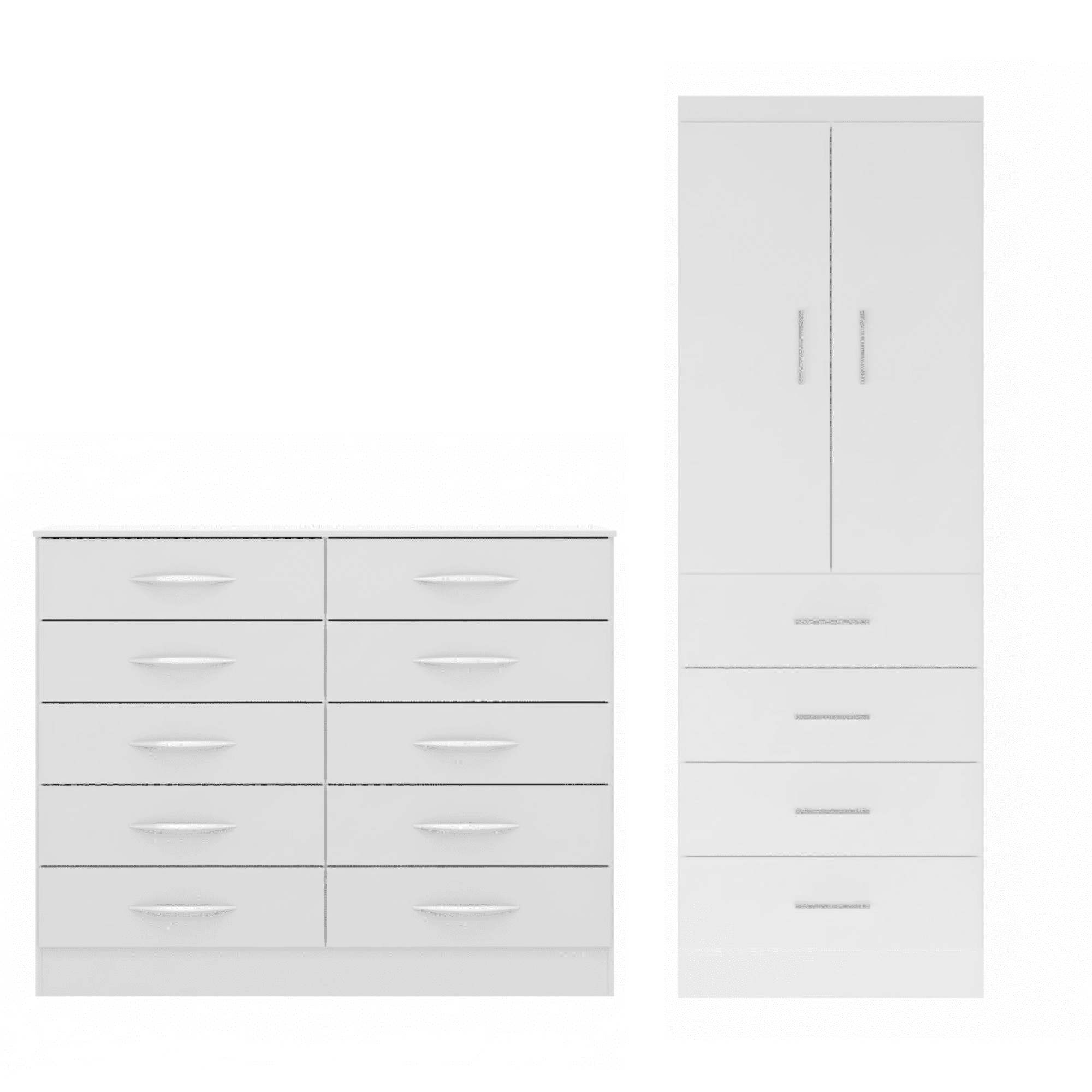 Exit - Combo Closet 2 Puertas 4 Cajones Cómoda 10 Cajones Café Beige