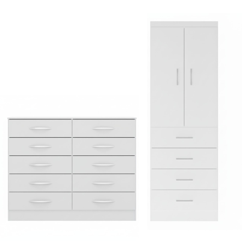 Exit - Combo Closet 2 Puertas 4 Cajones Cómoda 10 Cajones Café Beige