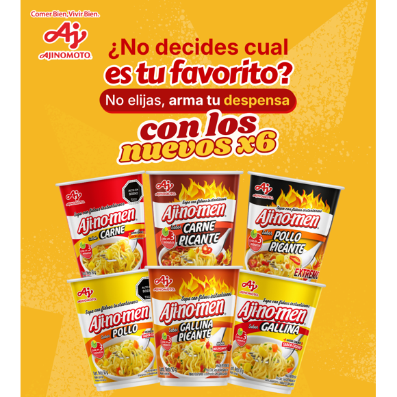 Pack de 6 Sopas Ajinomen Variedades